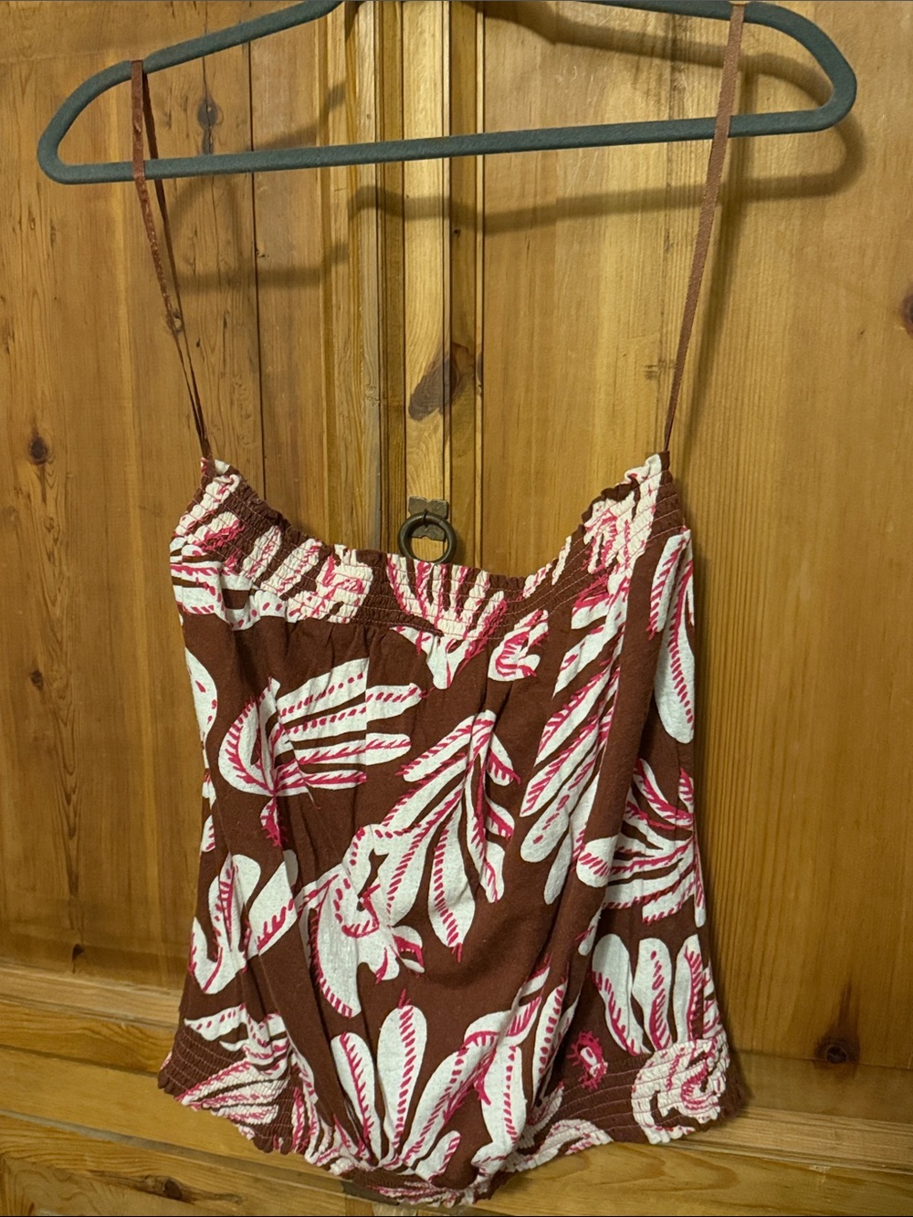 Anthropologie Tropical Print Strapless top